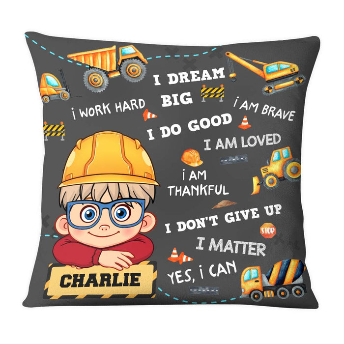 Personalized Gift For Grandson Construction I Am Brave Pillow 30670 1