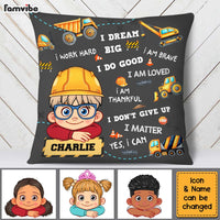 Personalized Gift For Grandson Construction I Am Brave Pillow 30670 thumb 1