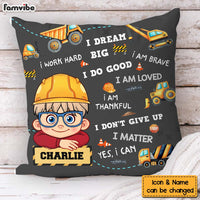 Personalized Gift For Grandson Construction I Am Brave Pillow 30670 thumb 1