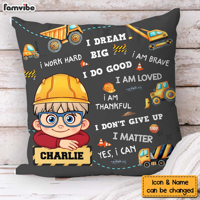 Personalized Gift For Grandson Construction I Am Brave Pillow 30670 1