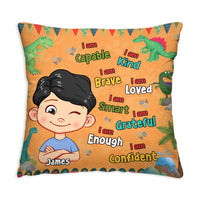 Personalized  Gift For Grandson Dinosaur Theme I Am Kind Pillow 30681 thumb 1