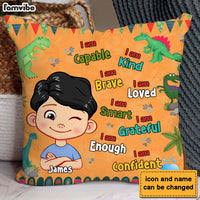 Personalized  Gift For Grandson Dinosaur Theme I Am Kind Pillow 30681 thumb 1