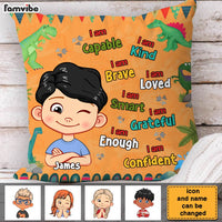 Personalized  Gift For Grandson Dinosaur Theme I Am Kind Pillow 30681 thumb 1