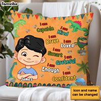 Personalized  Gift For Grandson Dinosaur Theme I Am Kind Pillow 30681 thumb 1
