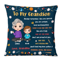 Personalized Gift For Grandson Sport Theme Hug This Pillow 30686 thumb 1