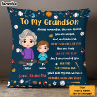 Personalized Gift For Grandson Sport Theme Hug This Pillow 30686 thumb 1