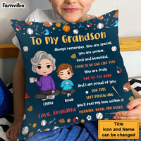 Personalized Gift For Grandson Sport Theme Hug This Pillow 30686 thumb 1