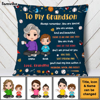 Personalized Gift For Grandson Sport Theme Hug This Pillow 30686 thumb 1