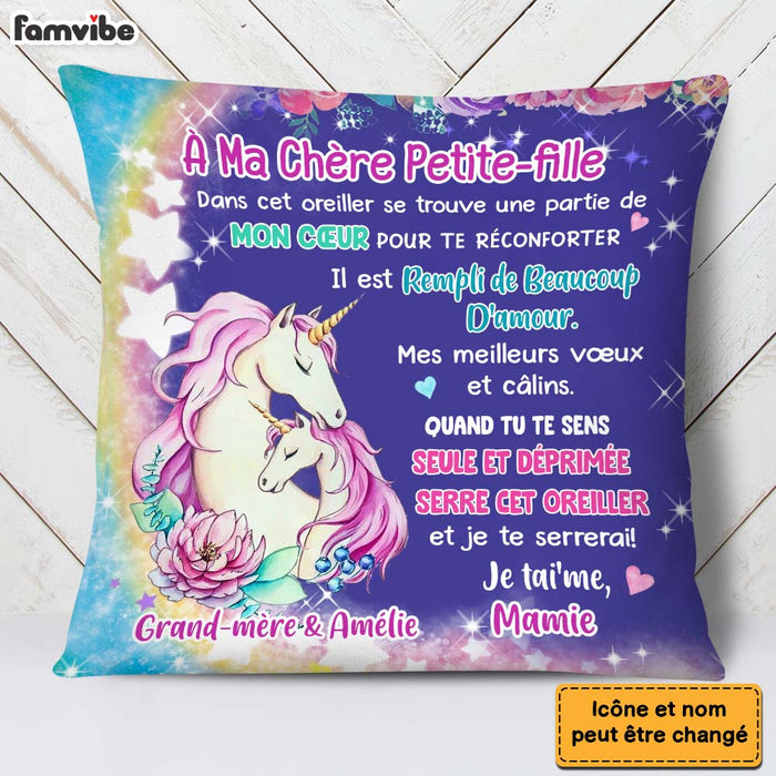 Personalized Gift For Granddaughter Hug This Pillow Unicorn Nightlight  French Pillow 30706 1