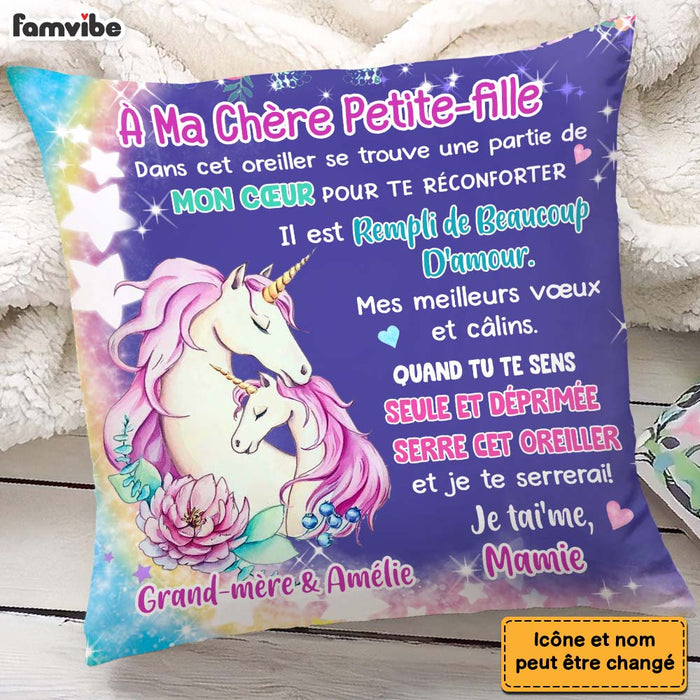 Personalized Gift For Granddaughter Hug This Pillow Unicorn Nightlight  French Pillow 30706 1