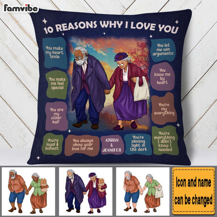 Personalized Elderly Couple Reasons Why I Love You Pillow 30715 1