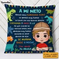 Personalized Spanish Gift For Grandson A Mi Nieto Dinosaur Theme Kid Pillow 30727 thumb 1