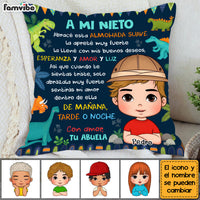 Personalized Spanish Gift For Grandson A Mi Nieto Dinosaur Theme Kid Pillow 30727 thumb 1
