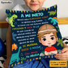 Personalized Spanish Gift For Grandson A Mi Nieto Dinosaur Theme Kid Pillow 30727 1