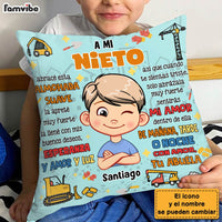 Personalized Gift For Grandson Hug This Construction Spanish Pillow 30728 thumb 1