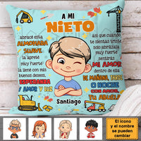 Personalized Gift For Grandson Hug This Construction Spanish Pillow 30728 thumb 1