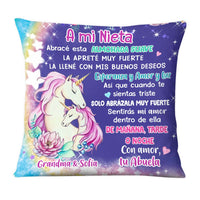 Personalized Gift For Granddaughter Hug This Pillow Unicorn Nightlight Spanish Pillow 30729 thumb 1
