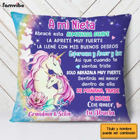 Personalized Gift For Granddaughter Hug This Pillow Unicorn Nightlight Spanish Pillow 30729 thumb 1