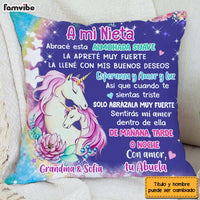 Personalized Gift For Granddaughter Hug This Pillow Unicorn Nightlight Spanish Pillow 30729 thumb 1