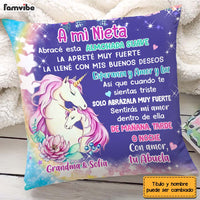 Personalized Gift For Granddaughter Hug This Pillow Unicorn Nightlight Spanish Pillow 30729 thumb 1