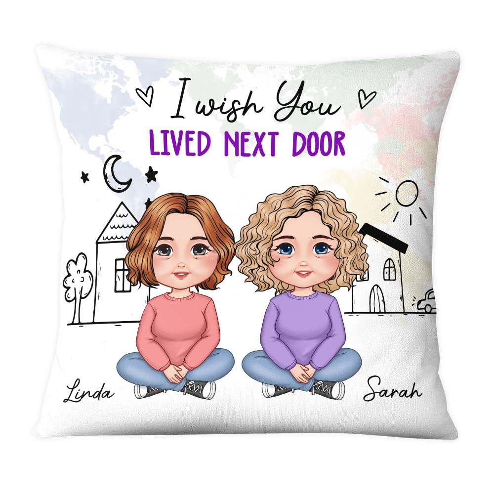 Personalized Gift For Friends I Wish You Lived Next Door Pillow 30742 Primary Mockup