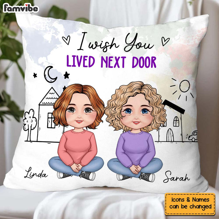 Personalized Gift For Friends I Wish You Lived Next Door Pillow 30742 1