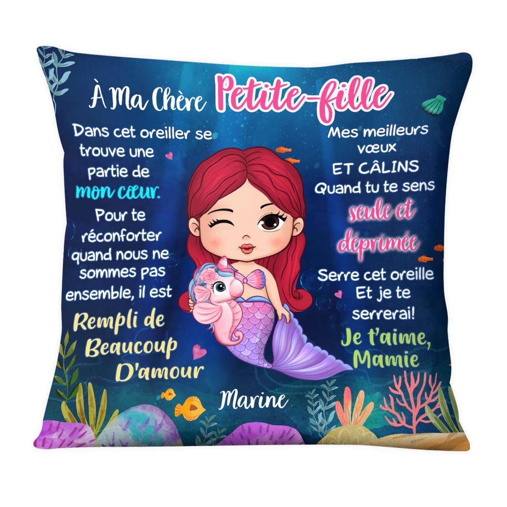 Personalized Gift For Granddaughter Mermaid French Pillow 30747 Primary Mockup
