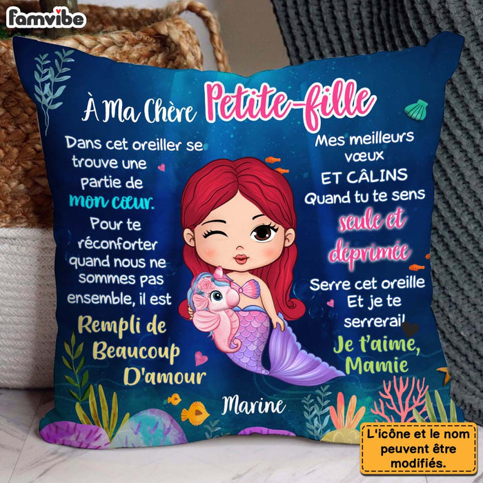 Personalized Gift For Granddaughter Mermaid French Pillow 30747 1