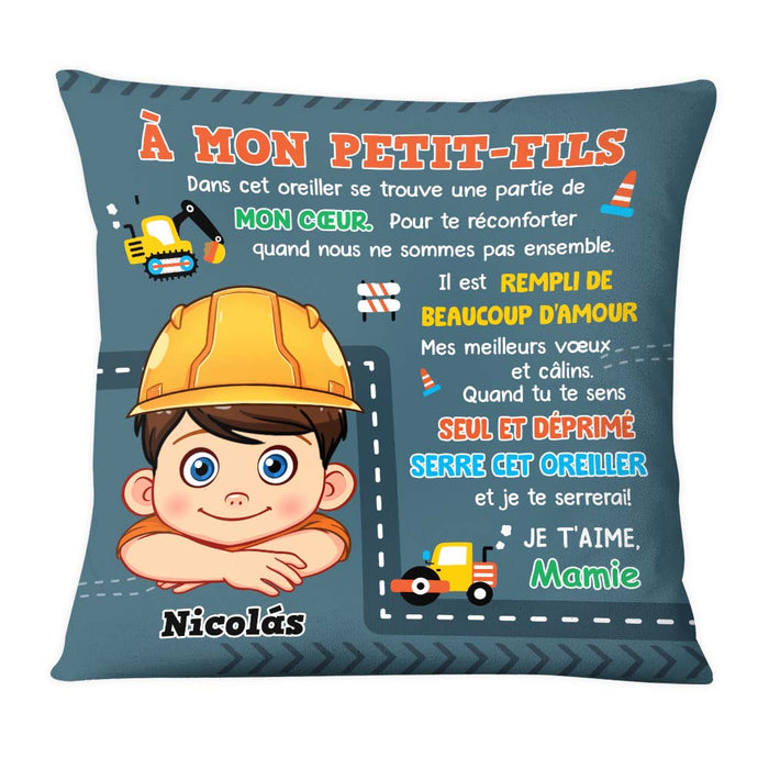 Personalized Gift For Grandson Construction Hug This French Pillow 30752 1