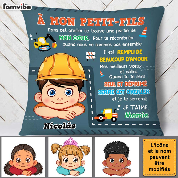 Personalized Gift For Grandson Construction Hug This French Pillow 30752 1