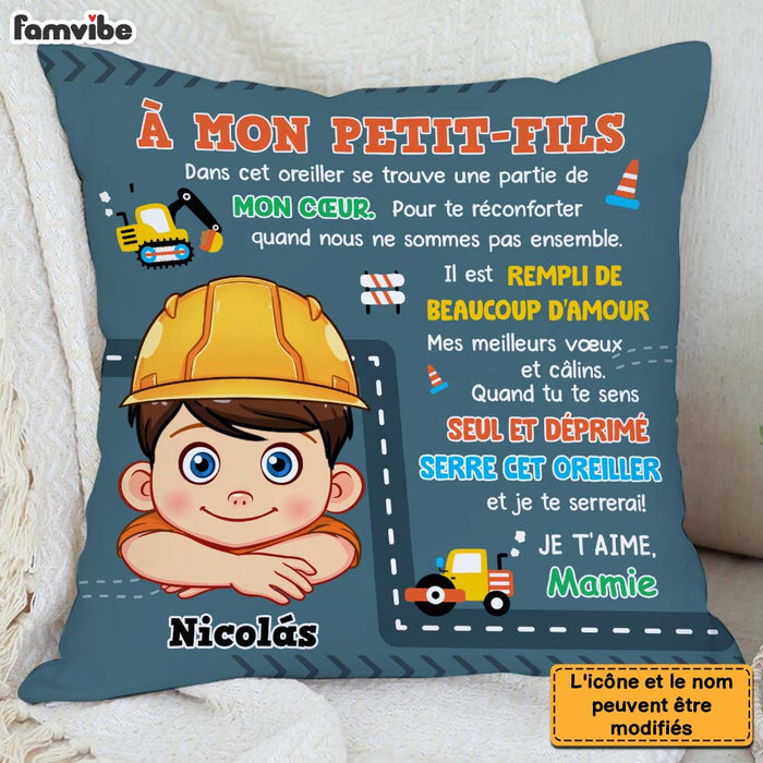 Personalized Gift For Grandson Construction Hug This French Pillow 30752 1