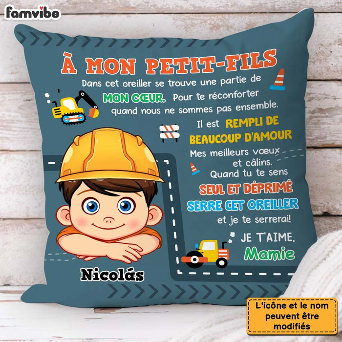 Personalized Gift For Grandson Construction Hug This French Pillow 30752 1
