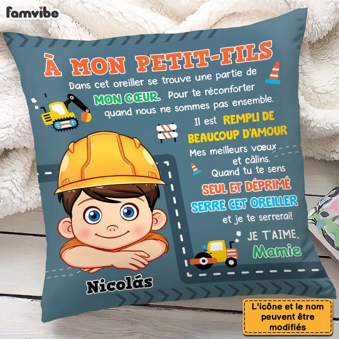 Personalized Gift For Grandson Construction Hug This French Pillow 30752 1