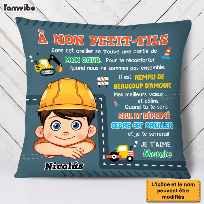 Personalized Gift For Grandson Construction Hug This French Pillow 30752 1