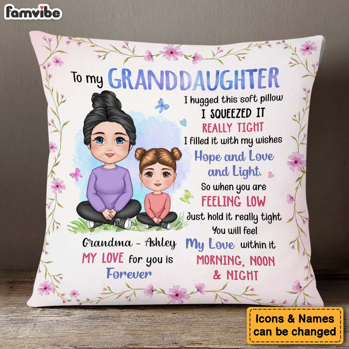 Personalized Gift For Granddaughter Hug This Flower Pillow 30759 1