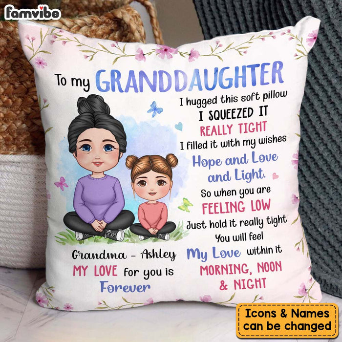 Personalized Gift For Granddaughter Hug This Flower Pillow 30759 1