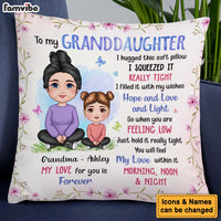 Personalized Gift For Granddaughter Hug This Flower Pillow 30759 thumb 1