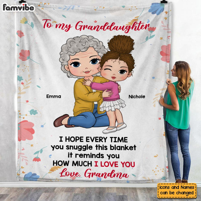 Personalized Gift For Granddaughter Every Time You Snuggle Blanket 30762 1