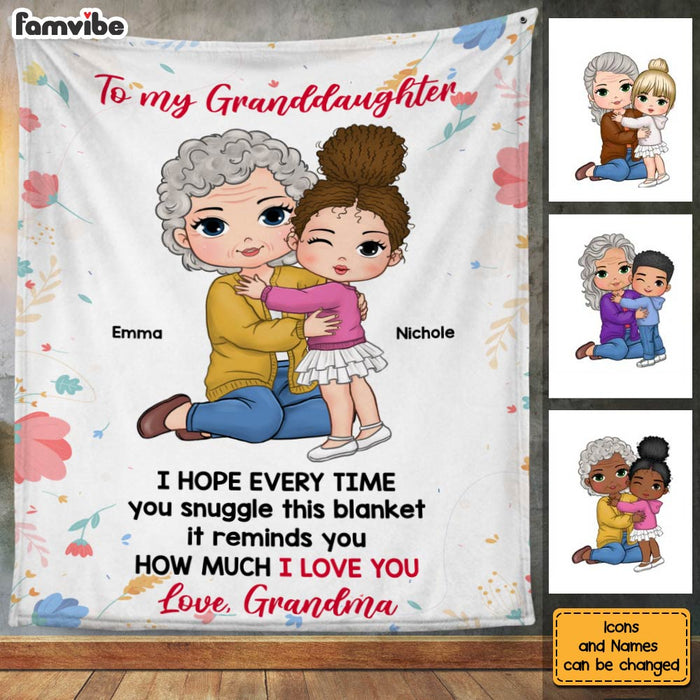 Personalized Gift For Granddaughter Every Time You Snuggle Blanket 30762 1