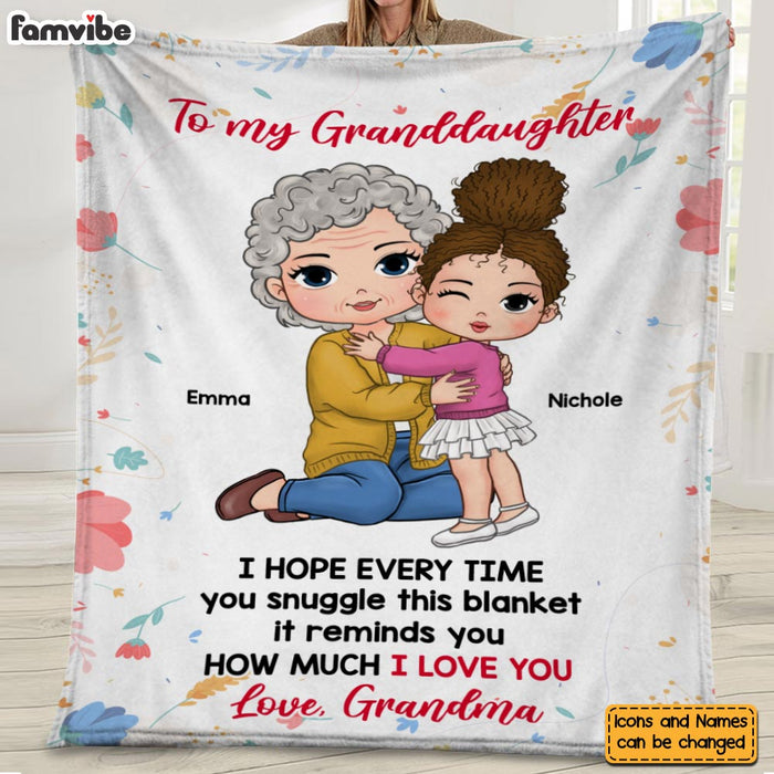 Personalized Gift For Granddaughter Every Time You Snuggle Blanket 30762 1