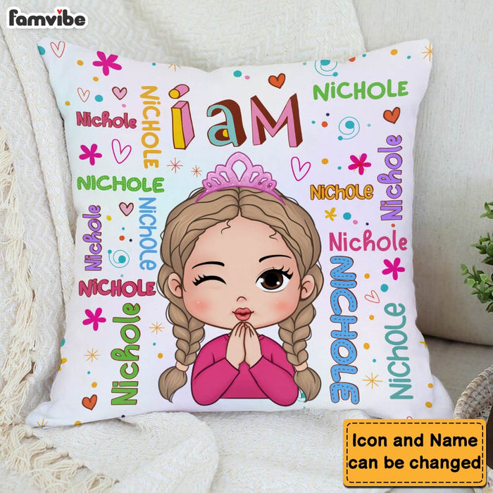 Personalized Gift For Granddaughter I Am Name Letters Pillow 30763 1