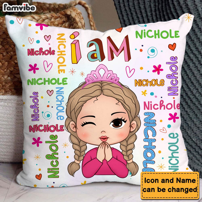 Personalized Gift For Granddaughter I Am Name Letters Pillow 30763 1