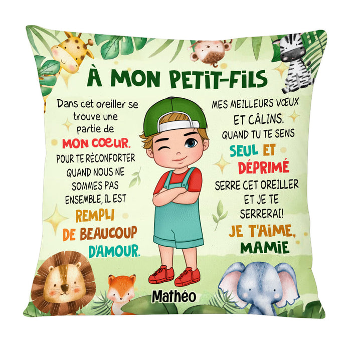 Personalized Gift For Grandson French Woodland Animals Pillow 30787 1