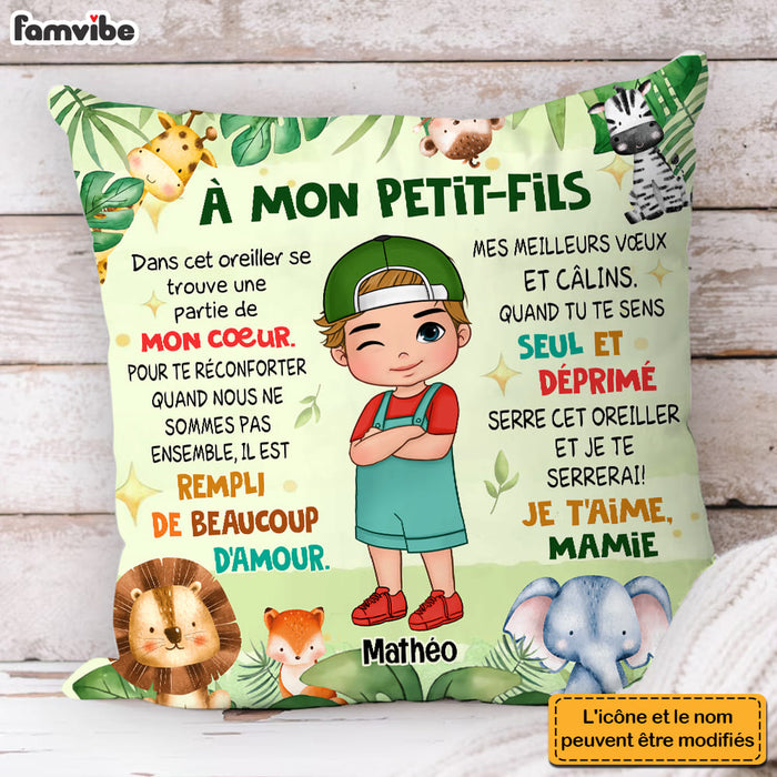 Personalized Gift For Grandson French Woodland Animals Pillow 30787 1