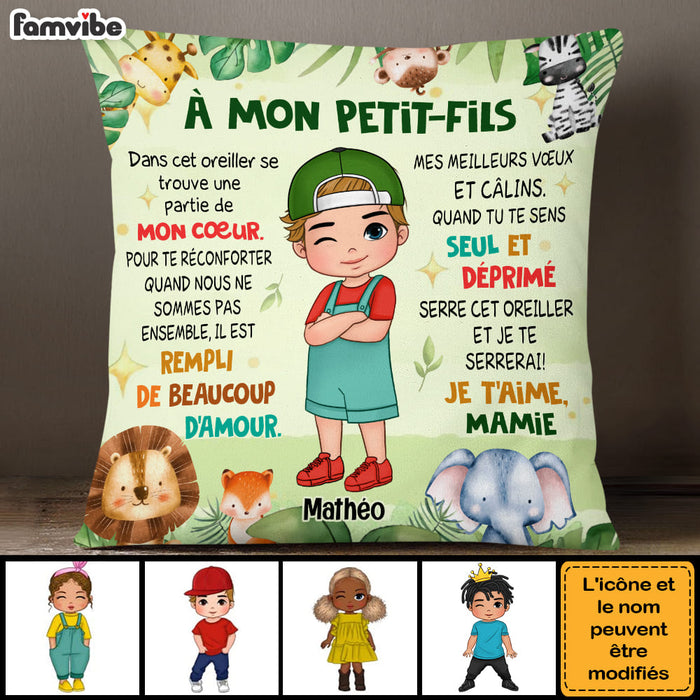 Personalized Gift For Grandson French Woodland Animals Pillow 30787 1
