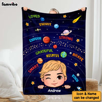 Personalized Gift For Grandson I Am Kind Solar System Blanket 30793 thumb 1