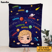 Personalized Gift For Grandson I Am Kind Solar System Blanket 30793 thumb 1