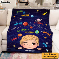 Personalized Gift For Grandson I Am Kind Solar System Blanket 30793 thumb 1