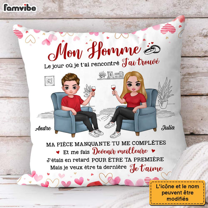 Personalized Gift For Couple The Day I Met You French Pillow 30815 1