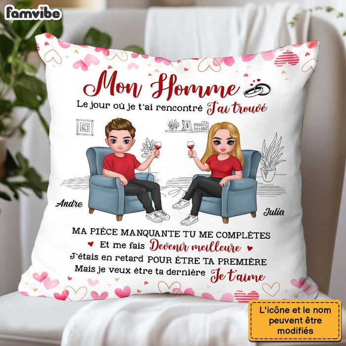 Personalized Gift For Couple The Day I Met You French Pillow 30815 1